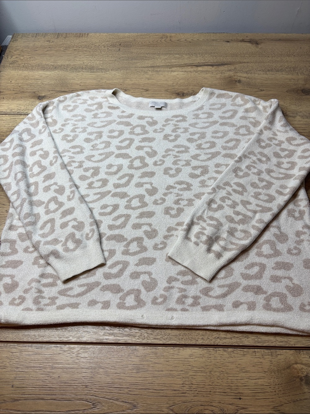 Women’s Barefoot Dreams Cozy Chic Ultra Lite Slouchy Leopard Print Sweater XL